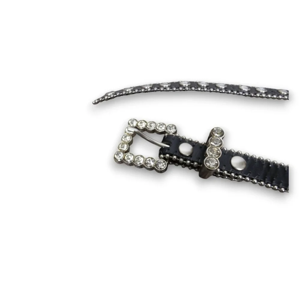 Womens Leather Rhinestone Western Belt Size Medium / Large‎